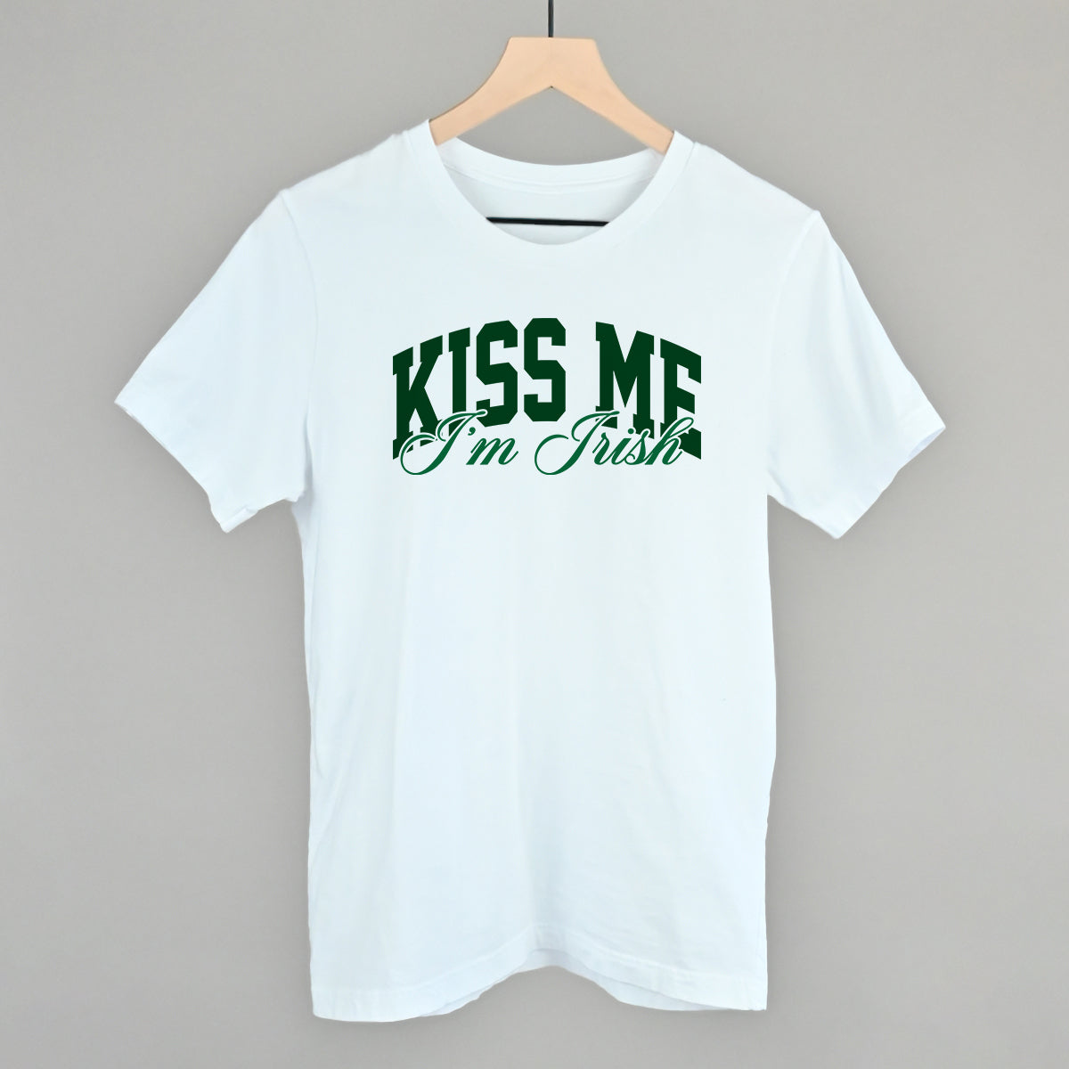 Kiss Me I'm Irish (Arch + Script) Funny T-Shirt in White – Ivy + Cloth