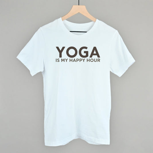 Yoga Is My Happy Hour Funny T-Shirt in White – Ivy + Cloth