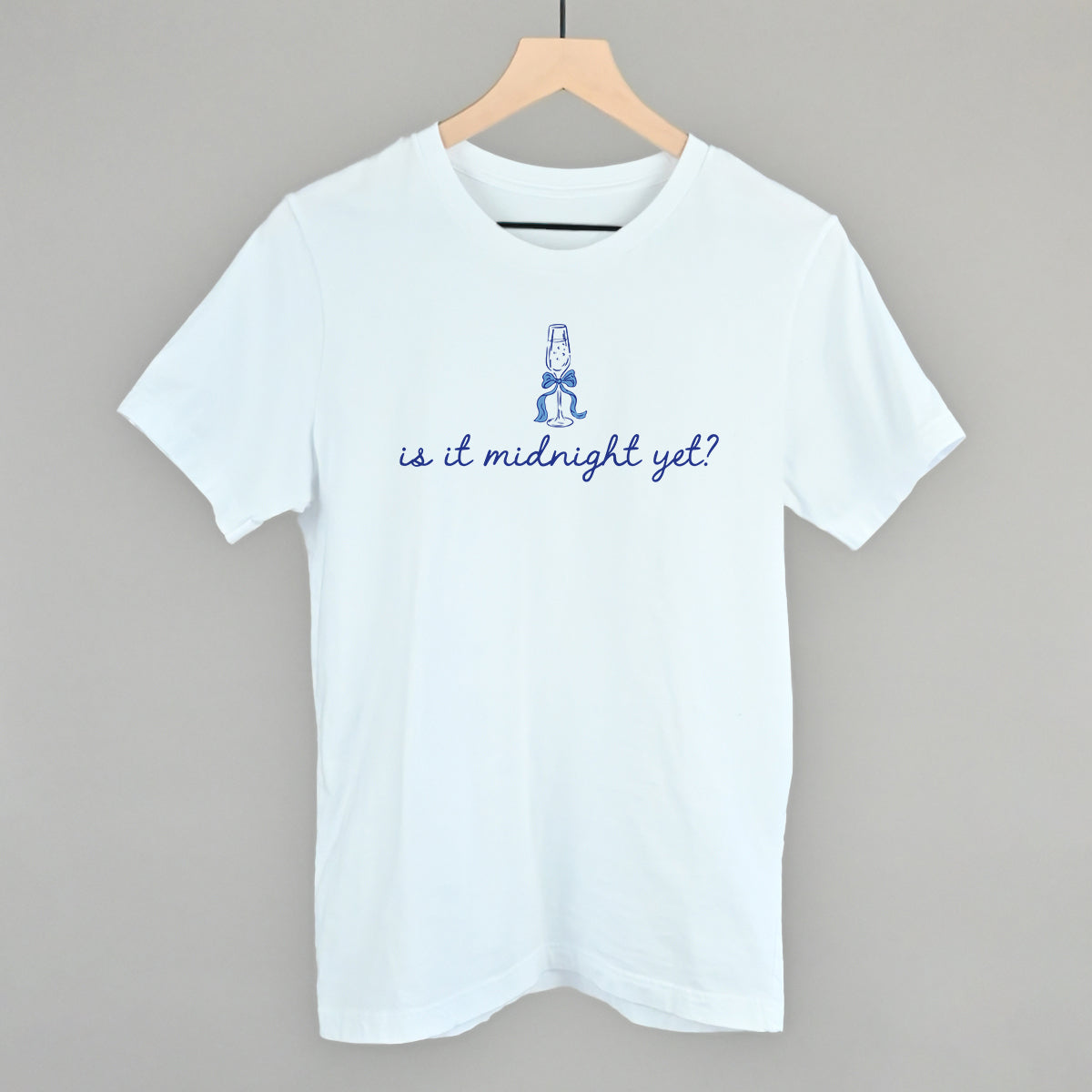 Is It Midnight Yet (Blue) Funny T-Shirt in White – Ivy + Cloth