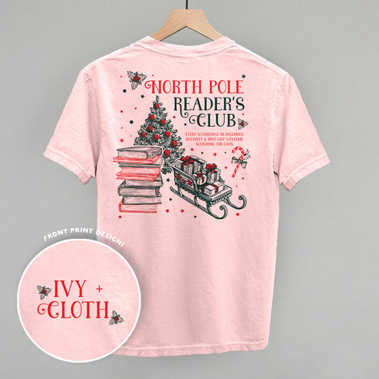 North Pole Reader's Club (Back Print) Funny Comfort Colors T-Shirt in Blossom – Ivy + Cloth