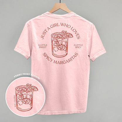 Just A Girl Who Loves Spicy Margaritas (Back Print) Funny Comfort Colors T-Shirt in Blossom – Ivy + Cloth