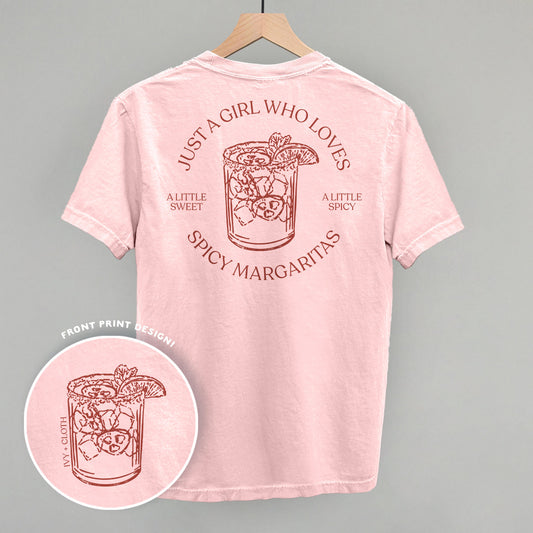 Just A Girl Who Loves Spicy Margaritas (Back Print) Funny Comfort Colors T-Shirt in Blossom – Ivy + Cloth