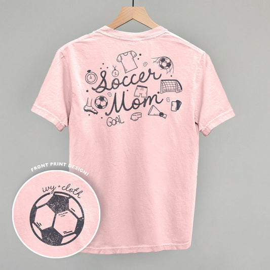 Soccer Mom (Script + Doodles) (Back Print) Funny Comfort Colors T-Shirt in Blossom – Ivy + Cloth
