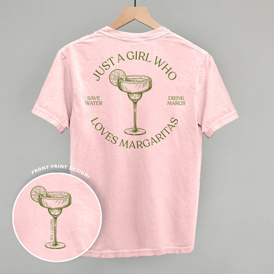 Just A Girl Who Loves Margaritas (Back Print) Funny Comfort Colors T-Shirt in Blossom – Ivy + Cloth