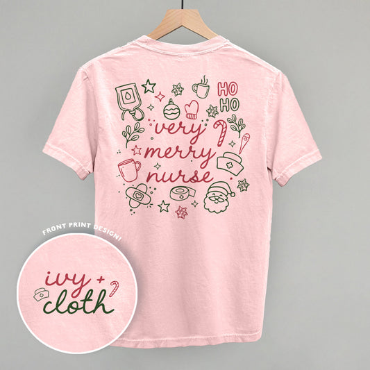 Very Merry Nurse Doodles (Back Print) Funny Comfort Colors T-Shirt in Blossom – Ivy + Cloth