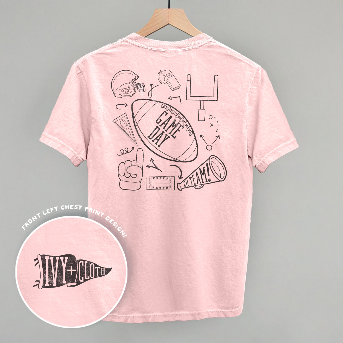 Game Day Football graphic top in Blossom