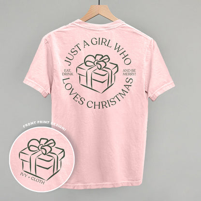Just A Girl Who Loves Christmas (Back Print) Funny Comfort Colors T-Shirt in Blossom – Ivy + Cloth