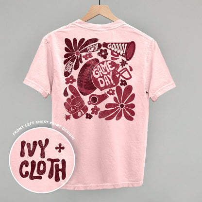 Floral Game Day Football graphic top in Blossom