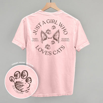 Just A Girl Who Loves Cats graphic top in Blossom