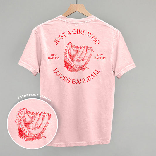 Just A Girl Who Loves Baseball (Back Print) Funny Comfort Colors T-Shirt in Blossom – Ivy + Cloth