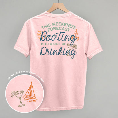 Weekend Forecast- Boating and Drinking (Back Print) Funny Comfort Colors T-Shirt in Blossom – Ivy + Cloth