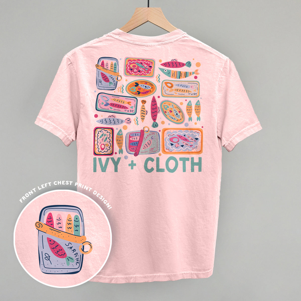 Colorful Sardine Doodles (Back Print) Funny Comfort Colors T-Shirt in Blossom – Ivy + Cloth
