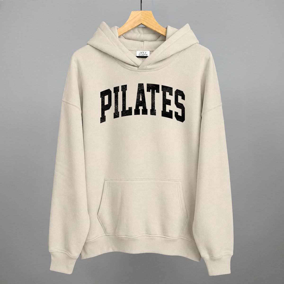 Pilates Arch Funny Hoodie in Bone – Ivy + Cloth