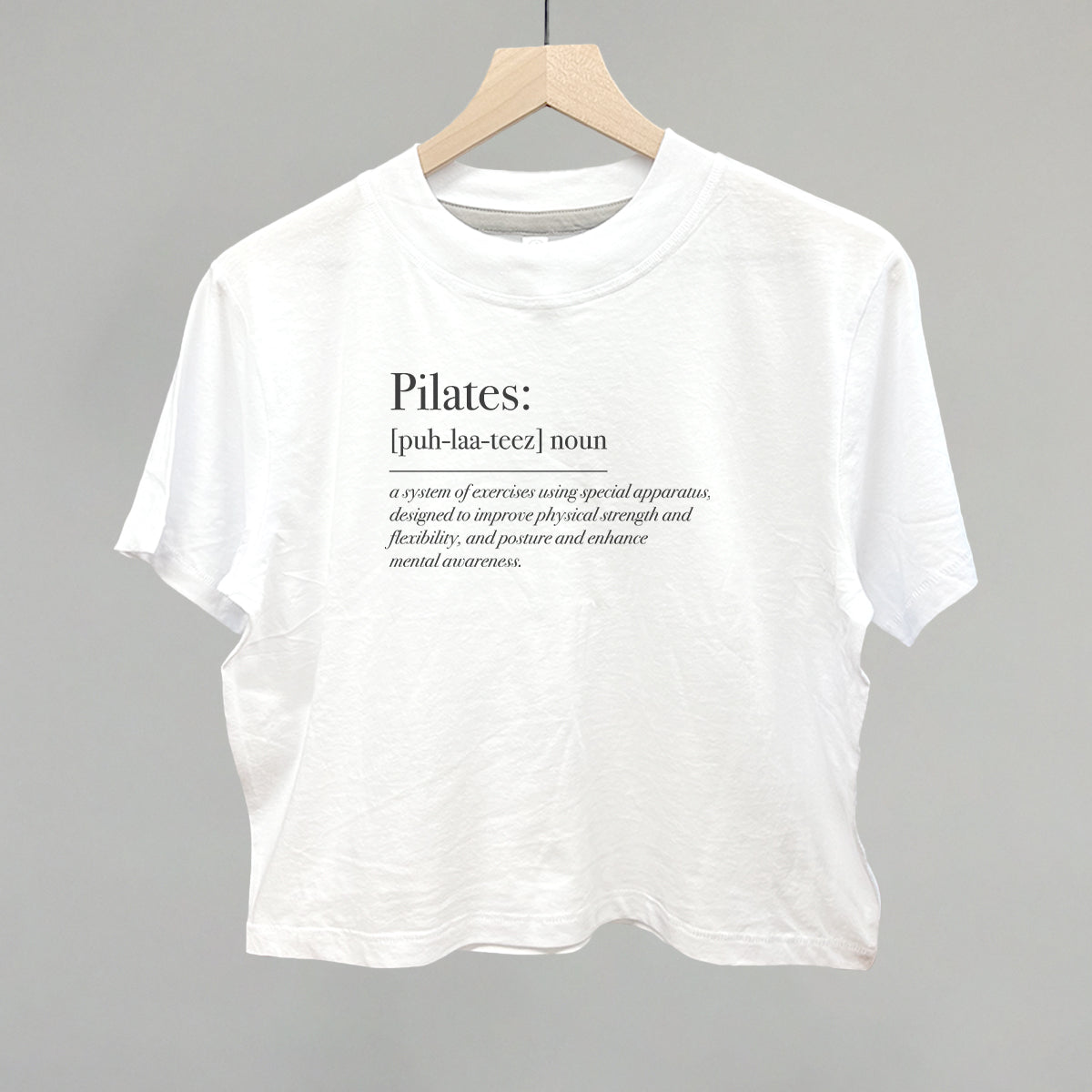 Pilates Definition Funny Boxy T-Shirt in White – Ivy + Cloth