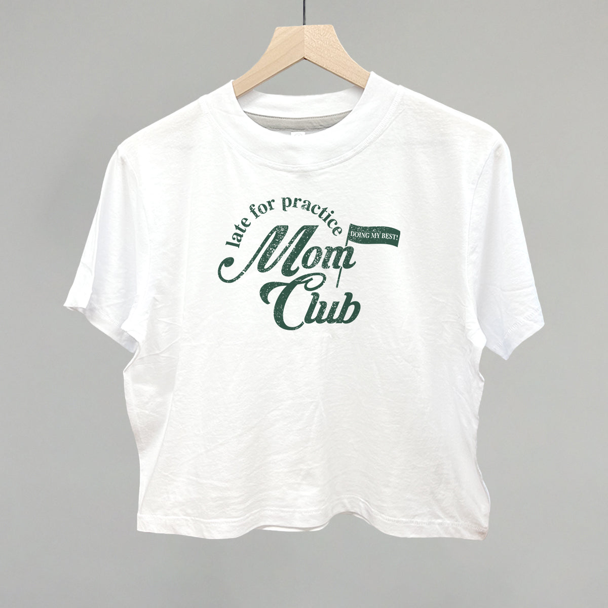 Late For Practice Mom Club Funny Boxy T-Shirt in White – Ivy + Cloth