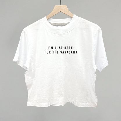 I'm Just Here For The Savasana Funny Boxy T-Shirt in White – Ivy + Cloth