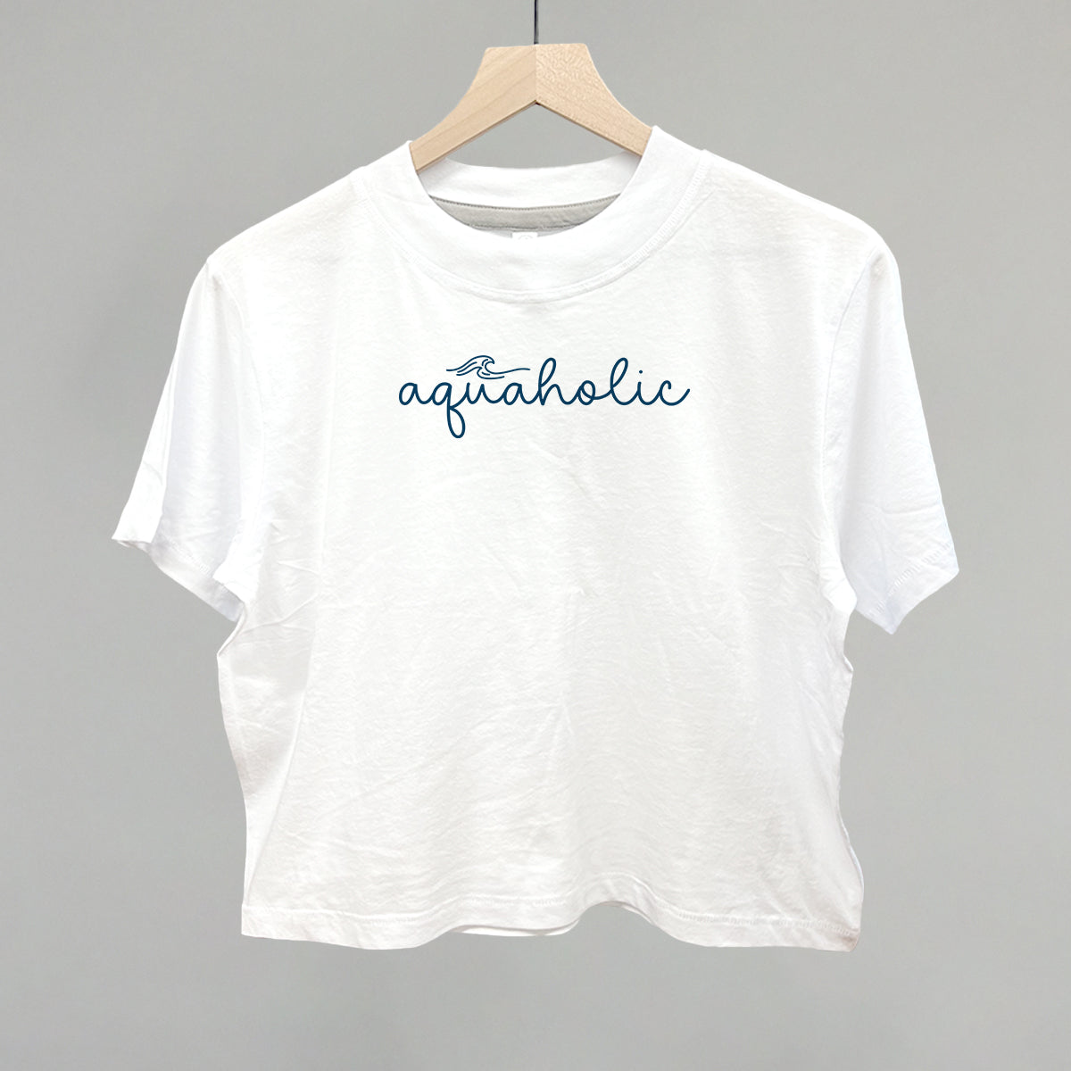 Aquaholic Beach graphic boxy tee in White
