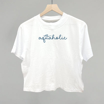 Aquaholic Beach graphic boxy tee in White