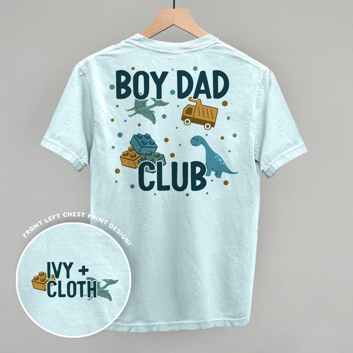Boy Dad Club Doodles (Back Print) Funny Comfort Colors T-Shirt in Chambray – Ivy + Cloth