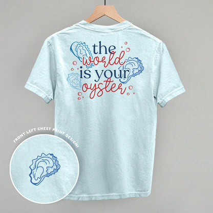 The World Is Your Oyster Doodles (Back Print) Funny Comfort Colors T-Shirt in Chambray – Ivy + Cloth