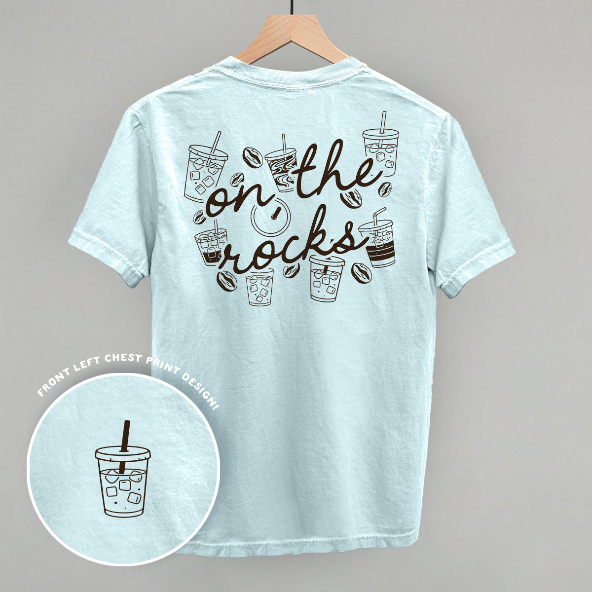 The Rocks Iced Coffee Lover graphic top in Chambray