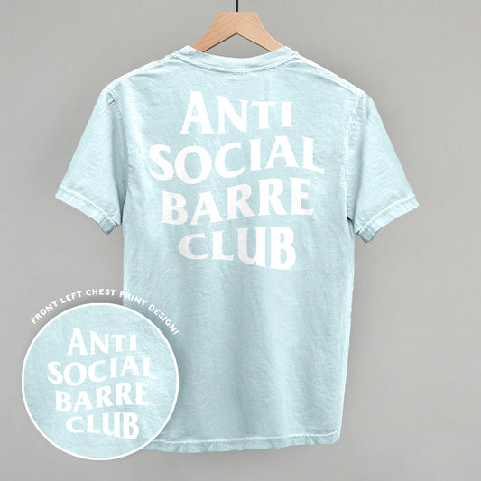 Anti Social Barre Club (White) (Back Print) Funny Comfort Colors T-Shirt in Chambray – Ivy + Cloth