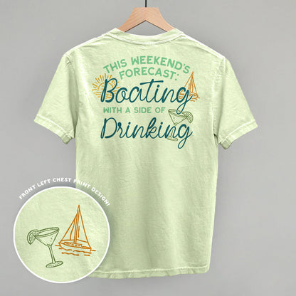 Weekend Forecast- Boating and Drinking (Back Print) Funny Comfort Colors T-Shirt in Chic Lime – Ivy + Cloth