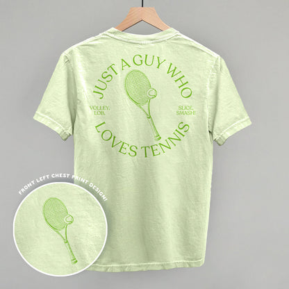 Just A Guy Who Loves Tennis (Back Print) Funny Comfort Colors T-Shirt in Chic Lime – Ivy + Cloth
