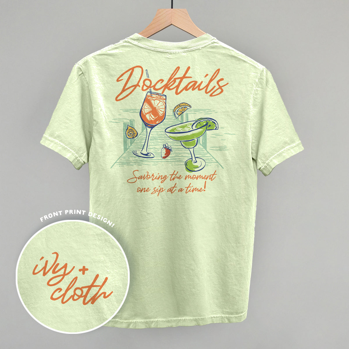 Docktails (Back Print) Funny Comfort Colors T-Shirt in Chic Lime – Ivy + Cloth