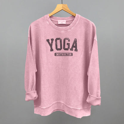 Yoga Instructor Funny Oversized Corded Crewneck Sweatshirt in Blossom Pink – Ivy + Cloth