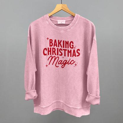 Baking Christmas Magic Funny Oversized Corded Crewneck Sweatshirt in Blossom Pink – Ivy + Cloth