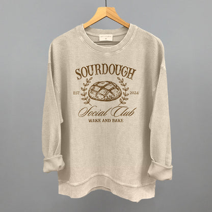 Sourdough Social Club Funny Oversized Corded Crewneck Sweatshirt in Moonbeam – Ivy + Cloth