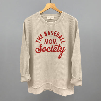 The Baseball Mom Society Funny Oversized Corded Crewneck Sweatshirt in Moonbeam – Ivy + Cloth