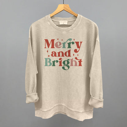 Merry and Bright Colorful Funny Oversized Corded Crewneck Sweatshirt in Moonbeam – Ivy + Cloth