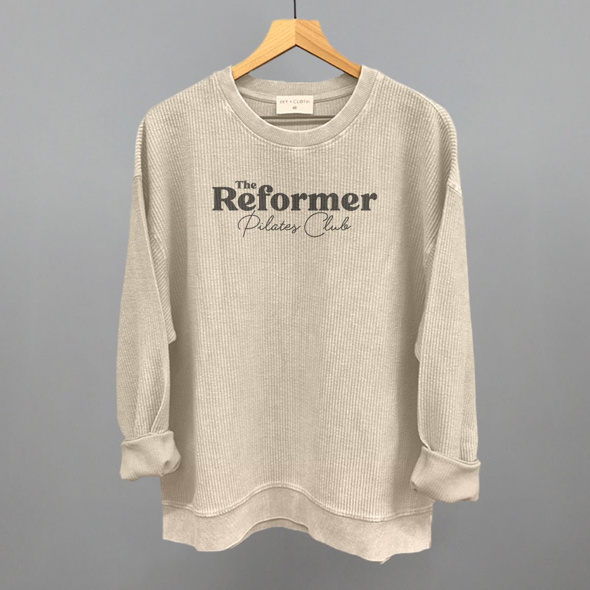 The Reformer Pilates Club Funny Oversized Corded Crewneck Sweatshirt in Moonbeam – Ivy + Cloth