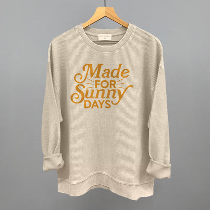 Made For Sunny Days Summer graphic oversized corded crew in Moonbeam