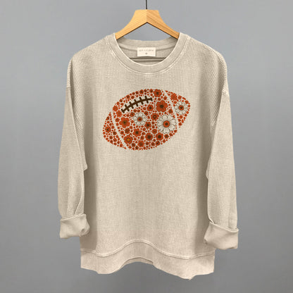 Floral Football Orange Funny Oversized Corded Crewneck Sweatshirt in Moonbeam – Ivy + Cloth