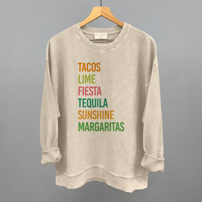 Tacos, Lime, Fiesta, Etc. Funny Oversized Corded Crewneck Sweatshirt in Moonbeam – Ivy + Cloth