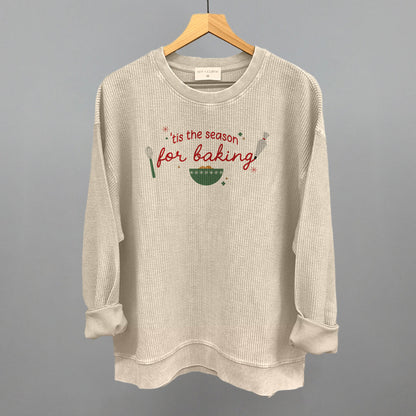 'Tis The Season For Baking Doodles Funny Oversized Corded Crewneck Sweatshirt in Moonbeam – Ivy + Cloth
