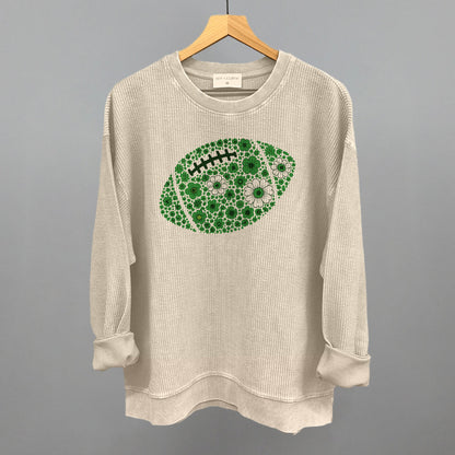 Floral Football Green Funny Oversized Corded Crewneck Sweatshirt in Moonbeam – Ivy + Cloth