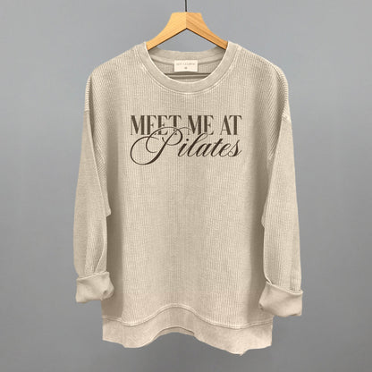 Meet Me At Pilates Funny Oversized Corded Crewneck Sweatshirt in Moonbeam – Ivy + Cloth
