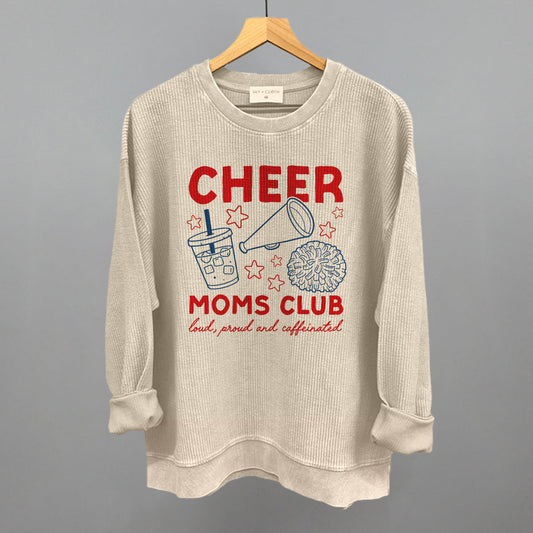 Cheer Moms Club Doodle Funny Oversized Corded Crewneck Sweatshirt in Moonbeam – Ivy + Cloth