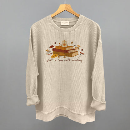 Fall In Love With Reading Funny Oversized Corded Crewneck Sweatshirt in Moonbeam – Ivy + Cloth