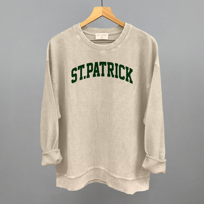 St.Patrick Arch Funny Oversized Corded Crewneck Sweatshirt in Moonbeam – Ivy + Cloth
