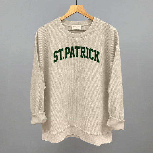 St.Patrick Arch Funny Oversized Corded Crewneck Sweatshirt in Moonbeam – Ivy + Cloth