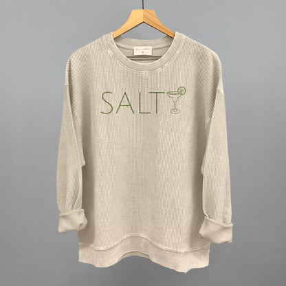 Salty Margarita Doodle Funny Oversized Corded Crewneck Sweatshirt in Moonbeam – Ivy + Cloth