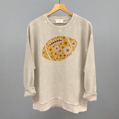 Floral Football Yellow Funny Oversized Corded Crewneck Sweatshirt in Moonbeam – Ivy + Cloth