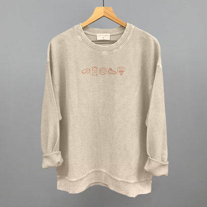 Basketball Icon Doodles Funny Oversized Corded Crewneck Sweatshirt in Moonbeam – Ivy + Cloth