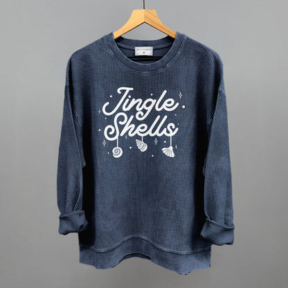 Jingle Shells Funny Oversized Corded Crewneck Sweatshirt in Navy – Ivy + Cloth