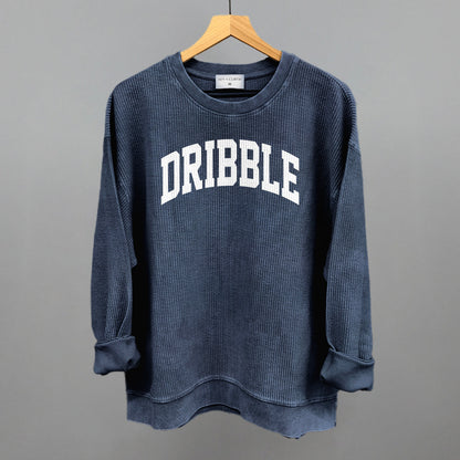 Dribble Arch Funny Oversized Corded Crewneck Sweatshirt in Navy – Ivy + Cloth